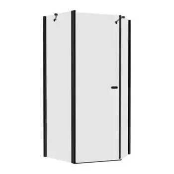 Душевой угол-ограждение «New Trendy» New Soleo Black 100/80 прозрачный/чёрный матовый многоугольный без поддона левый