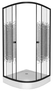 Душевой угол-ограждение «Niagara» NG- 003-14 Black 80/80 прозрачный-мозаика/чёрный с поддоном