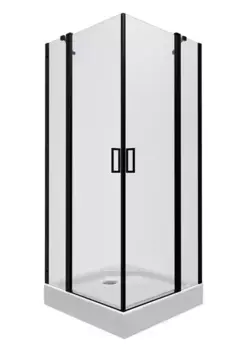 Душевой угол-ограждение «Triton» Тау-Блэк 90/90 прозрачный/чёрный низкий поддон универсальный