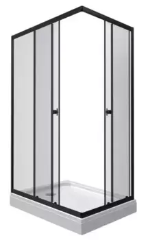 Душевой угол-ограждение «Triton» Вента 100/80 прозрачный/чёрный средний поддон универсальный