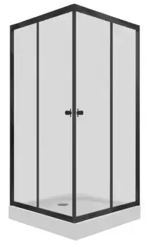 Душевой угол-ограждение «Triton» Вента 80/80 прозрачный/чёрный средний поддон универсальный