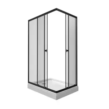 Душевой угол-ограждение «Triton» Вента-Блэк 120/80 прозрачный/чёрный низкий поддон универсальный