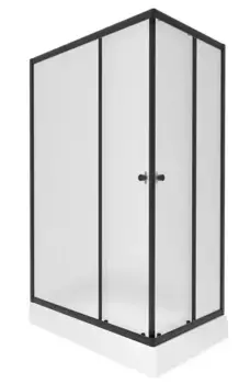 Душевой угол-ограждение «Triton» Вента-БВ 120/80 вельвет-матовый/чёрный низкий поддон универсальный