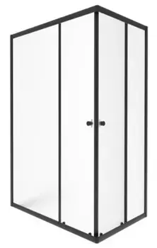 Душевой угол-ограждение «Triton» Вента-БВ 120/80 вельвет-матовый/чёрный без поддона