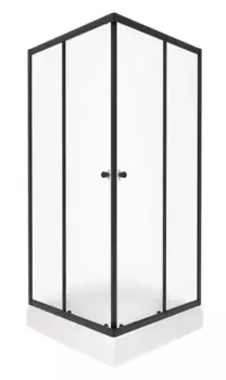 Душевой угол-ограждение «Triton» Вента-БВ 90/90 вельвет-матовый/чёрный низкий поддон