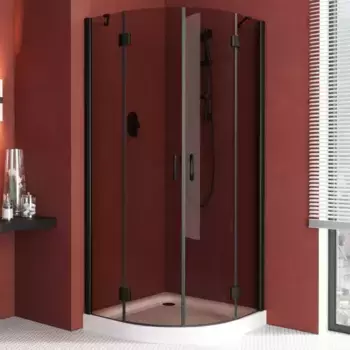 Душевой угол-ограждение «Vegas Glass» AFS Lux 120/120 бронза/матовый чёрный без поддона