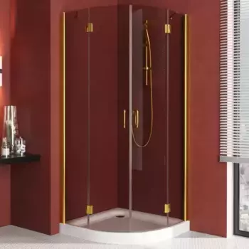 Душевой угол-ограждение «Vegas Glass» AFS Lux 120/120 бронза/золото без поддона