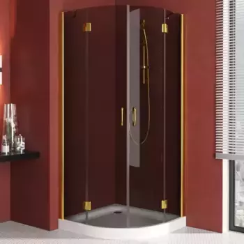 Душевой угол-ограждение «Vegas Glass» AFS Lux 110/110 графит/золото без поддона