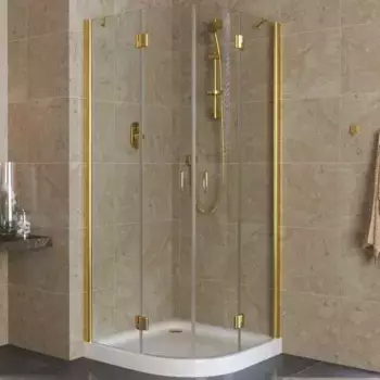 Душевой угол-ограждение «Vegas Glass» AFS Lux 90/90 сrystalvision/золото без поддона