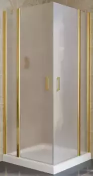 Душевой угол-ограждение «Vegas Glass» EFA Lux 100/100 сатин/глянцевое золото без поддона универсальный
