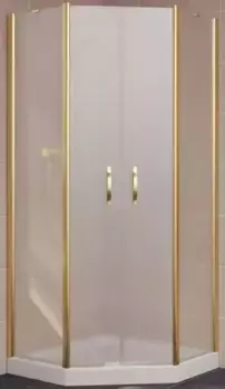 Душевой угол-ограждение «Vegas Glass» EFA-Pen Lux 100/100 сатин/глянцевое золото без поддона универсальный