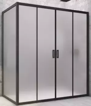 Душевой угол-ограждение «Vegas Glass» Z2P+ZPV Novo h2000 150/70 сатин/чёрный матовый без поддона универсальный