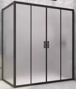Душевой угол-ограждение «Vegas Glass» Z2P+ZPV Novo h2000 150/75 сатин/чёрный матовый без поддона универсальный