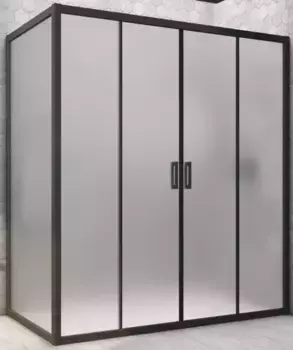 Душевой угол-ограждение «Vegas Glass» Z2P+ZPV Novo h2000 170/75 сатин/чёрный матовый без поддона универсальный
