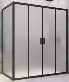 Душевой угол-ограждение «Vegas Glass» Z2P+ZPV Novo h2000 195/95 сатин/чёрный матовый без поддона универсальный
