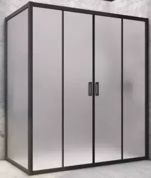 Душевой угол-ограждение «Vegas Glass» Z2P+ZPV Novo h2000 205/90 сатин/чёрный матовый без поддона универсальный