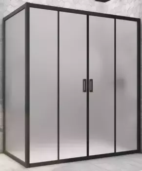 Душевой угол-ограждение «Vegas Glass» Z2P+ZPV Novo h2000 170/80 сатин/чёрный матовый без поддона универсальный
