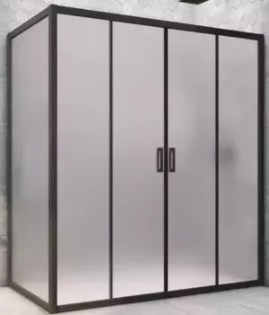 Душевой угол-ограждение «Vegas Glass» Z2P+ZPV Novo h2000 175/85 сатин/чёрный матовый без поддона универсальный