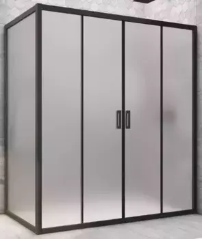 Душевой угол-ограждение «Vegas Glass» Z2P+ZPV Novo h2000 180/80 сатин/чёрный матовый без поддона универсальный
