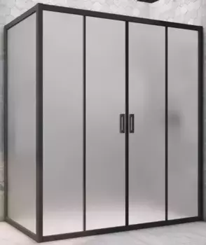 Душевой угол-ограждение «Vegas Glass» Z2P+ZPV Novo h2000 180/85 сатин/чёрный матовый без поддона универсальный