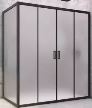 Душевой угол-ограждение «Vegas Glass» Z2P+ZPV Novo h2000 185/95 сатин/чёрный матовый без поддона универсальный