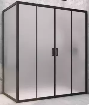 Душевой угол-ограждение «Vegas Glass» Z2P+ZPV Novo h2000 195/85 сатин/чёрный матовый без поддона универсальный