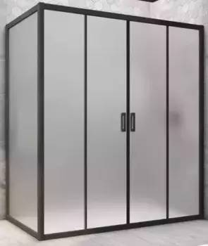 Душевой угол-ограждение «Vegas Glass» Z2P+ZPV Novo h2000 195/100 сатин/чёрный матовый без поддона универсальный