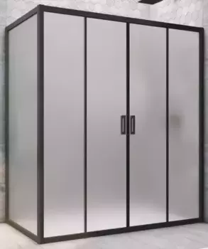 Душевой угол-ограждение «Vegas Glass» Z2P+ZPV Novo h2000 160/95 сатин/чёрный матовый без поддона универсальный