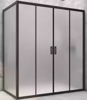 Душевой угол-ограждение «Vegas Glass» Z2P+ZPV Novo h2000 165/100 сатин/чёрный матовый без поддона универсальный