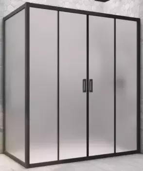 Душевой угол-ограждение «Vegas Glass» Z2P+ZPV Novo h2000 180/70 сатин/чёрный матовый без поддона универсальный