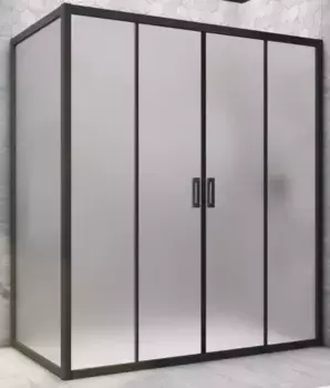 Душевой угол-ограждение «Vegas Glass» Z2P+ZPV Novo h2000 180/75 сатин/чёрный матовый без поддона универсальный