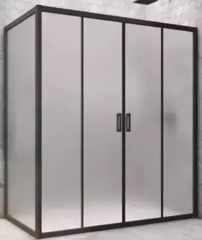 Душевой угол-ограждение «Vegas Glass» Z2P+ZPV Novo h2000 185/85 сатин/чёрный матовый без поддона универсальный