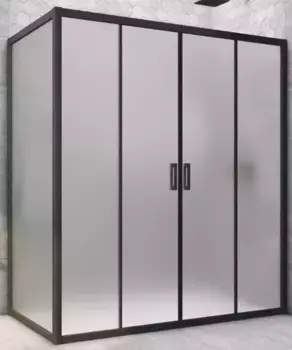 Душевой угол-ограждение «Vegas Glass» Z2P+ZPV Novo h2000 195/70 сатин/чёрный матовый без поддона универсальный