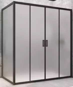 Душевой угол-ограждение «Vegas Glass» Z2P+ZPV Novo h2000 165/70 сатин/чёрный матовый без поддона универсальный