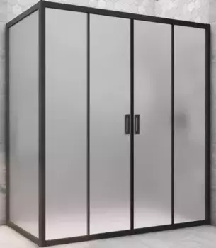 Душевой угол-ограждение «Vegas Glass» Z2P+ZPV Novo h2000 165/85 сатин/чёрный матовый без поддона универсальный