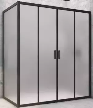 Душевой угол-ограждение «Vegas Glass» Z2P+ZPV Novo h2000 170/100 сатин/чёрный матовый без поддона универсальный