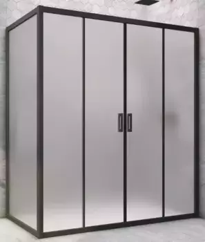 Душевой угол-ограждение «Vegas Glass» Z2P+ZPV Novo h2000 185/75 сатин/чёрный матовый без поддона универсальный