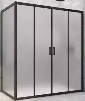 Душевой угол-ограждение «Vegas Glass» Z2P+ZPV Novo h2000 190/70 сатин/чёрный матовый без поддона универсальный