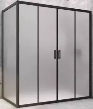 Душевой угол-ограждение «Vegas Glass» Z2P+ZPV Novo h2000 190/75 сатин/чёрный матовый без поддона универсальный