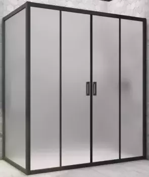 Душевой угол-ограждение «Vegas Glass» Z2P+ZPV Novo h2000 200/80 сатин/чёрный матовый без поддона универсальный