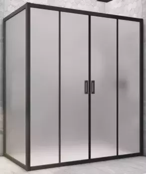 Душевой угол-ограждение «Vegas Glass» Z2P+ZPV Novo h2000 200/100 сатин/чёрный матовый без поддона универсальный