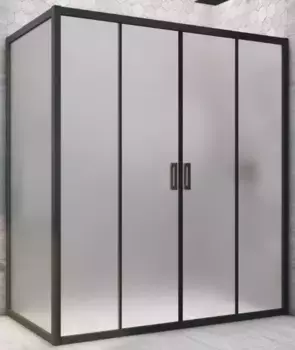 Душевой угол-ограждение «Vegas Glass» Z2P+ZPV Novo h2000 155/85 сатин/чёрный матовый без поддона универсальный