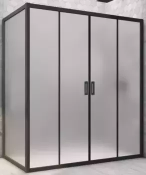 Душевой угол-ограждение «Vegas Glass» Z2P+ZPV Novo h2000 170/95 сатин/чёрный матовый без поддона универсальный