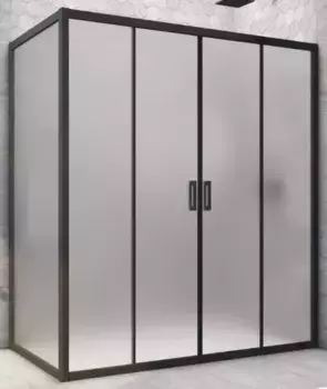 Душевой угол-ограждение «Vegas Glass» Z2P+ZPV Novo h2000 175/75 сатин/чёрный матовый без поддона универсальный