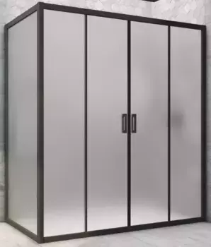 Душевой угол-ограждение «Vegas Glass» Z2P+ZPV Novo h2000 175/90 сатин/чёрный матовый без поддона универсальный