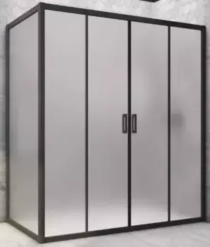 Душевой угол-ограждение «Vegas Glass» Z2P+ZPV Novo h2000 180/95 сатин/чёрный матовый без поддона универсальный
