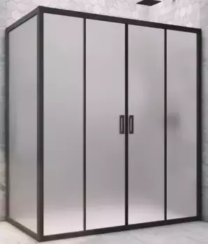 Душевой угол-ограждение «Vegas Glass» Z2P+ZPV Novo h2000 185/70 сатин/чёрный матовый без поддона универсальный
