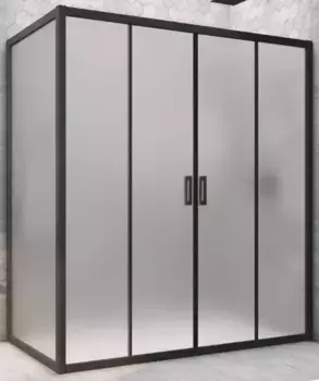 Душевой угол-ограждение «Vegas Glass» Z2P+ZPV Novo h2000 190/100 сатин/чёрный матовый без поддона универсальный