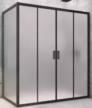 Душевой угол-ограждение «Vegas Glass» Z2P+ZPV Novo h2000 200/95 сатин/чёрный матовый без поддона универсальный