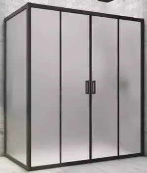 Душевой угол-ограждение «Vegas Glass» Z2P+ZPV Novo h2000 205/100 сатин/чёрный матовый без поддона универсальный